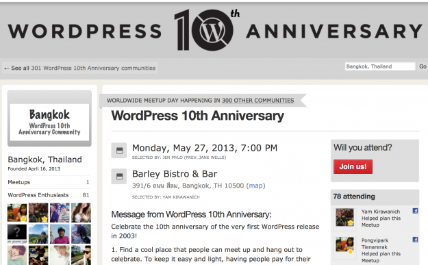 WordPress10周年イベント in Bangkok!